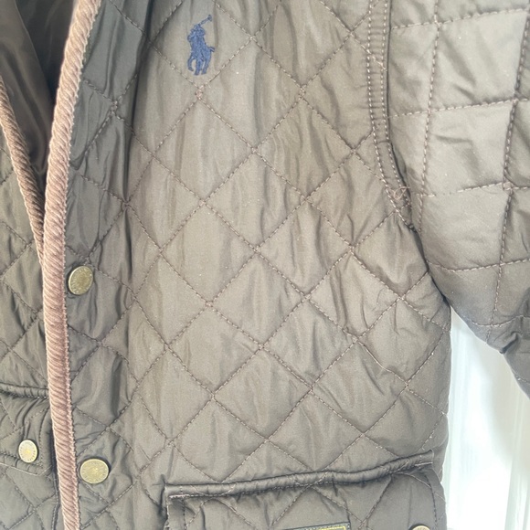 Polo Ralph Lauren Toddler 4-5T Brown Quilted Bomber Barn Zipper Jacket Coat - Picture 4 of 8